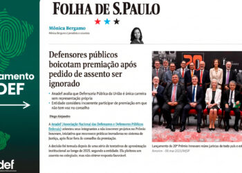 ANADEF se posiciona diante da ausência da carreira no Conselho Superior do Prêmio Innovare, conforme repercutido pela coluna da jornalista Mônica Bergamo, na Folha de S.Paulo.